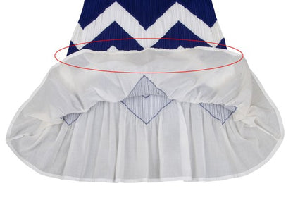 PLEATS PLEASE Zigzag Sleeveless Pleated Tunic Blue Blouse Size 3