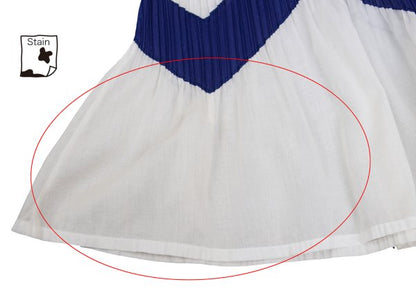 PLEATS PLEASE Zigzag Sleeveless Pleated Tunic Blue Blouse Size 3