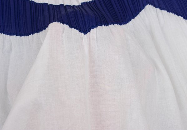 PLEATS PLEASE Zigzag Sleeveless Pleated Tunic Blue Blouse Size 3