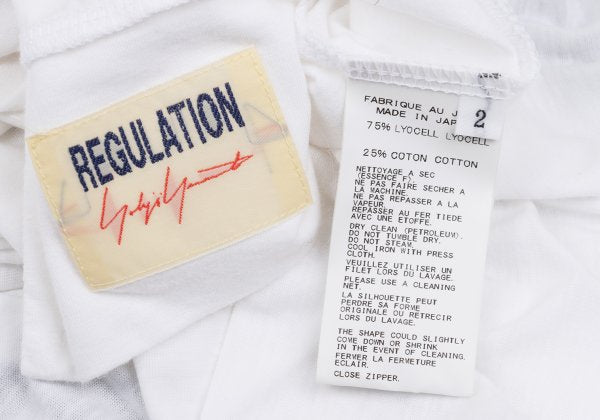 REGULATION yohji yamamoto Half-Zip L/S Tee White Size 2