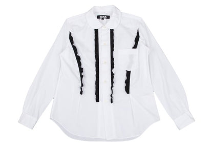 BLACK COMME des GARCONS Cotton Frill Shirt White Size L