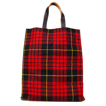 COMME des GARCONS Wool Tartan Bag Red