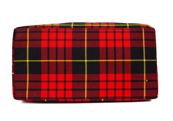 COMME des GARCONS Wool Tartan Bag Red