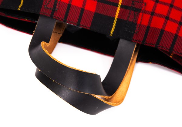 COMME des GARCONS Wool Tartan Bag Red