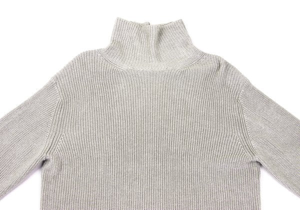 MARGARET HOWELL Greige Linen Wool High Neck Sweater Size L
