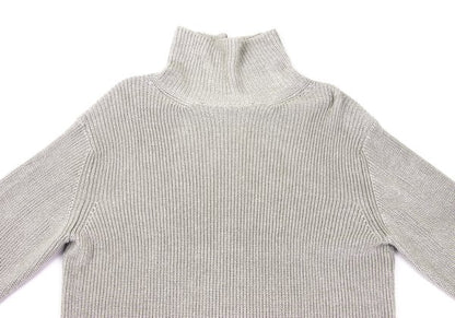 MARGARET HOWELL Greige Linen Wool High Neck Sweater Size L