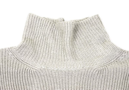 MARGARET HOWELL Greige Linen Wool High Neck Sweater Size L
