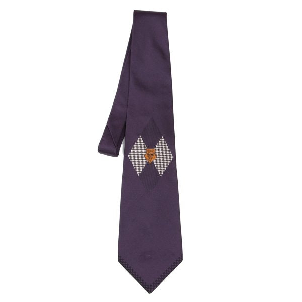 Jean Paul GAULTIER Purple Silk Diamond Jacquard Tie