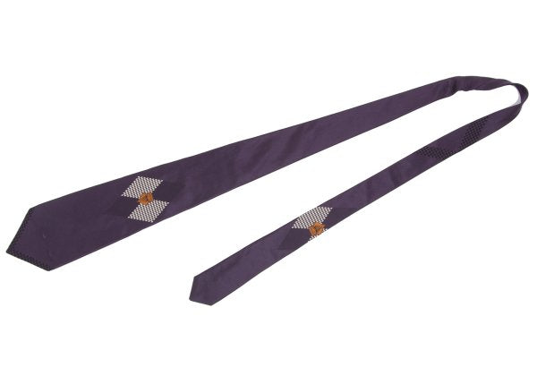Jean Paul GAULTIER Purple Silk Diamond Jacquard Tie