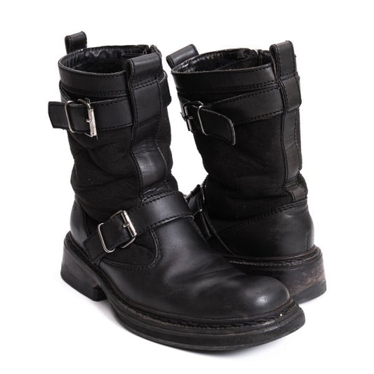 JPG by GAULTIER Black Boa Lined Engineer Boots Size 23CM