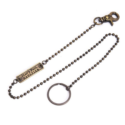 Jean's Paul GAULTIER Logo Plate Ball Wallet Chain Gold