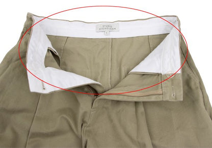 STUDIO NICHOLSON SORTE Beige Peach Cotton Twill Pants Size L