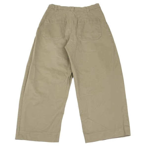 STUDIO NICHOLSON SORTE Beige Peach Cotton Twill Pants Size L