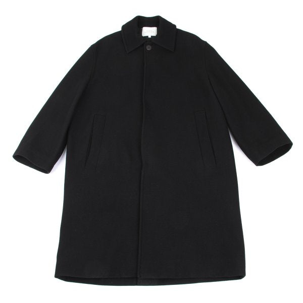 STUDIO NICHOLSON Melton Wool Fly Front Coat Black Size M