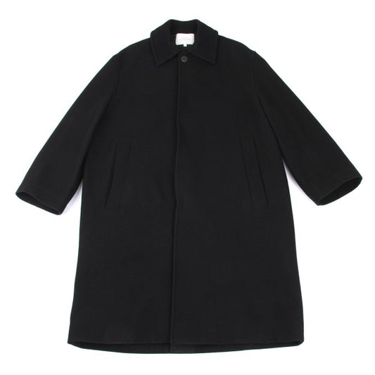STUDIO NICHOLSON Melton Wool Fly Front Coat Black Size M
