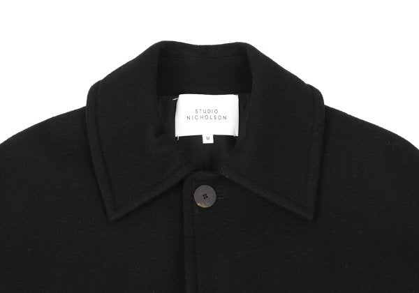 STUDIO NICHOLSON Melton Wool Fly Front Coat Black Size M