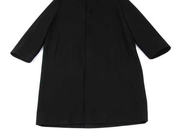 STUDIO NICHOLSON Melton Wool Fly Front Coat Black Size M
