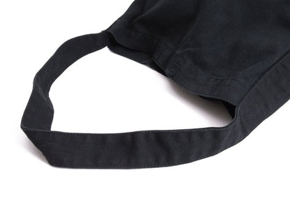 Y's Logo Print Canvas Shoulder Bag Black