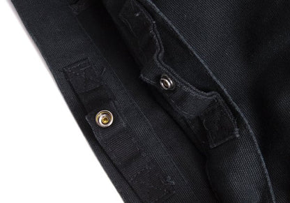 Y's Logo Print Canvas Shoulder Bag Black