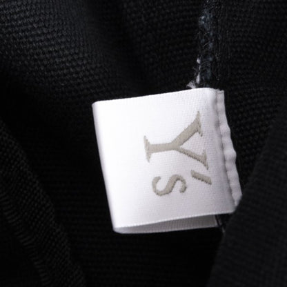 Y's Logo Print Canvas Shoulder Bag Black