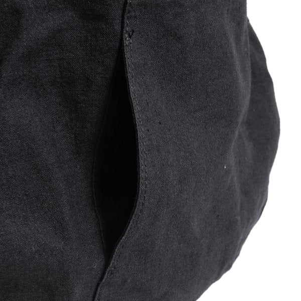Y's Linen Drawstring Shoulder Bag Black