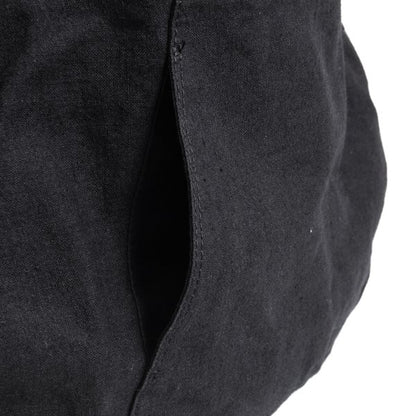 Y's Linen Drawstring Shoulder Bag Black