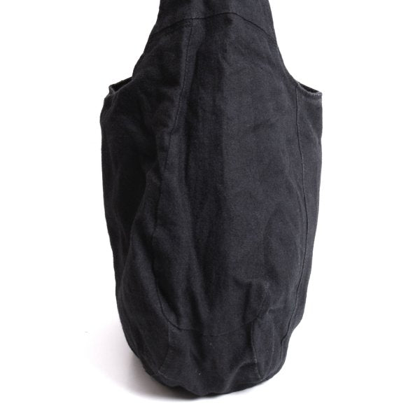 Y's Linen Drawstring Shoulder Bag Black