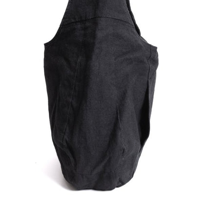 Y's Linen Drawstring Shoulder Bag Black