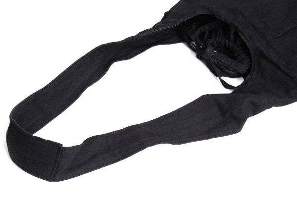 Y's Linen Drawstring Shoulder Bag Black