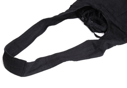 Y's Linen Drawstring Shoulder Bag Black