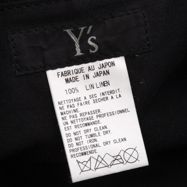 Y's Linen Drawstring Shoulder Bag Black