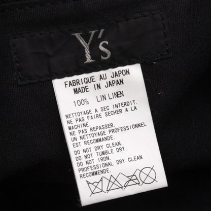 Y's Linen Drawstring Shoulder Bag Black