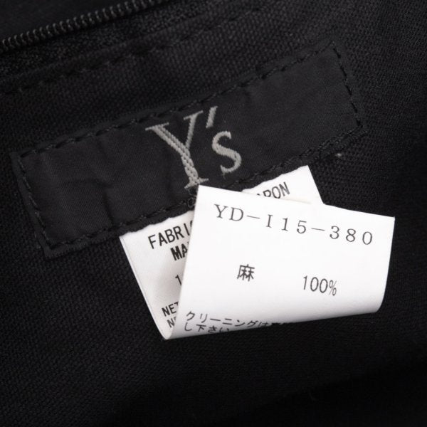 Y's Linen Drawstring Shoulder Bag Black