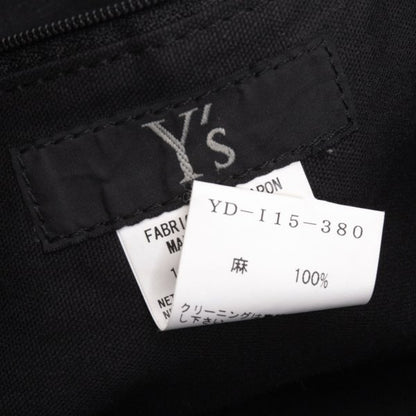 Y's Linen Drawstring Shoulder Bag Black