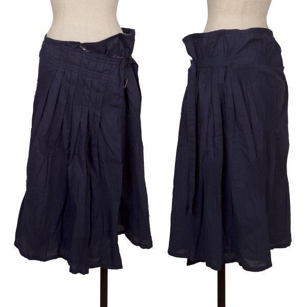 Y's Shirring Dot Pleated Wrap Skirt Purple Size 1