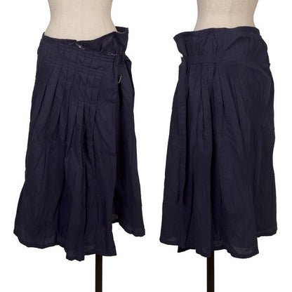Y's Shirring Dot Pleated Wrap Skirt Purple Size 1