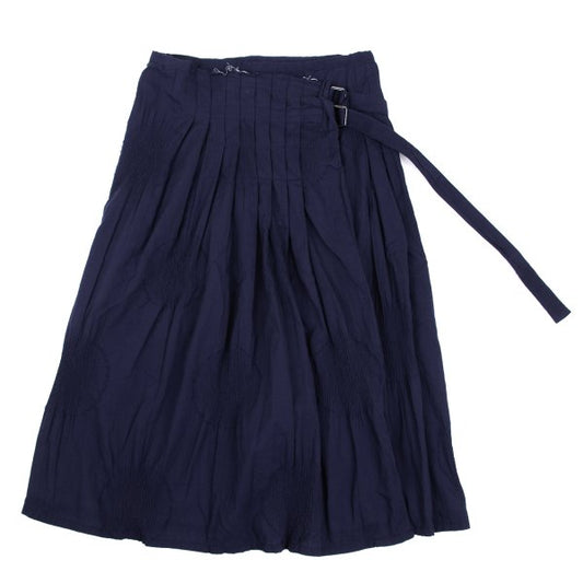 Y's Shirring Dot Pleated Wrap Skirt Purple Size 1