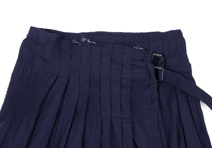 Y's Shirring Dot Pleated Wrap Skirt Purple Size 1