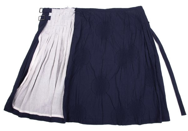 Y's Shirring Dot Pleated Wrap Skirt Purple Size 1