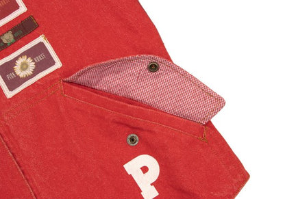 PINK HOUSE Patch Design Denim Vest Red Size M