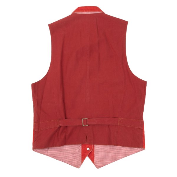 PINK HOUSE Patch Design Denim Vest Red Size M