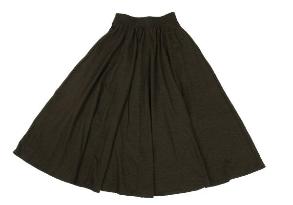 KENZO Wool A-Line Midi Skirt Green Size M