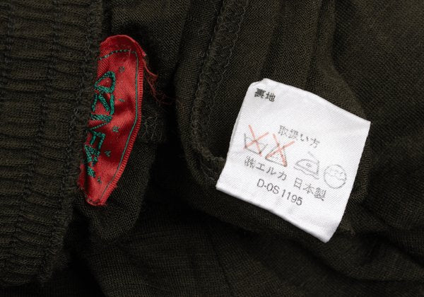 KENZO Wool A-Line Midi Skirt Green Size M