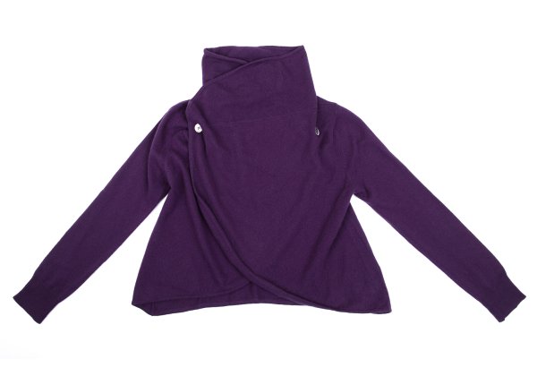 ZUCCA Cashmere Wrap Knit Cardigan Purple Size M