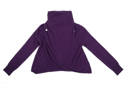 ZUCCA Cashmere Wrap Knit Cardigan Purple Size M