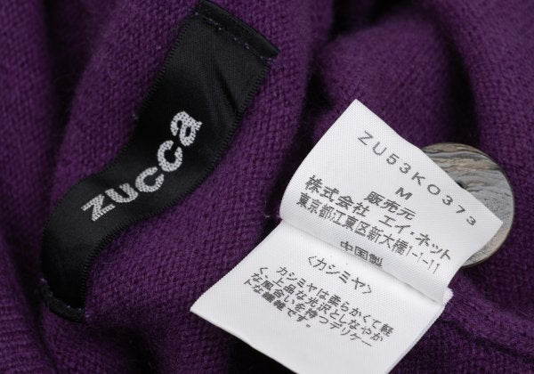 ZUCCA Cashmere Wrap Knit Cardigan Purple Size M