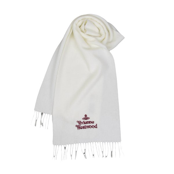 Vivienne Westwood Logo Scarf White