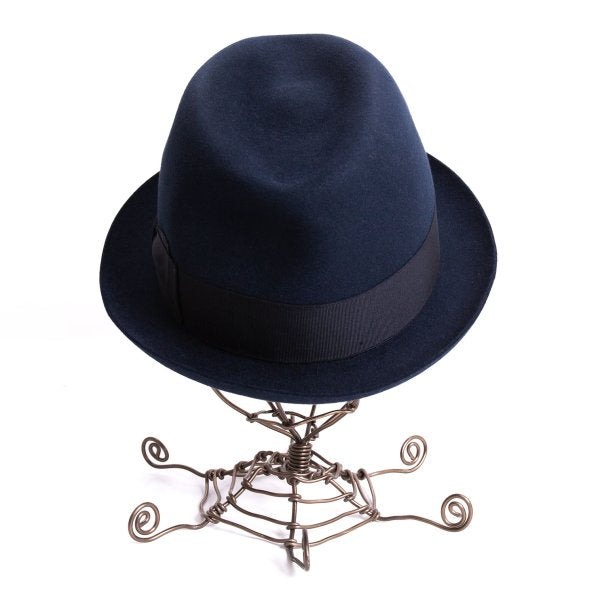 Borsalino Wool Felt Fedora Hat Navy Size 60