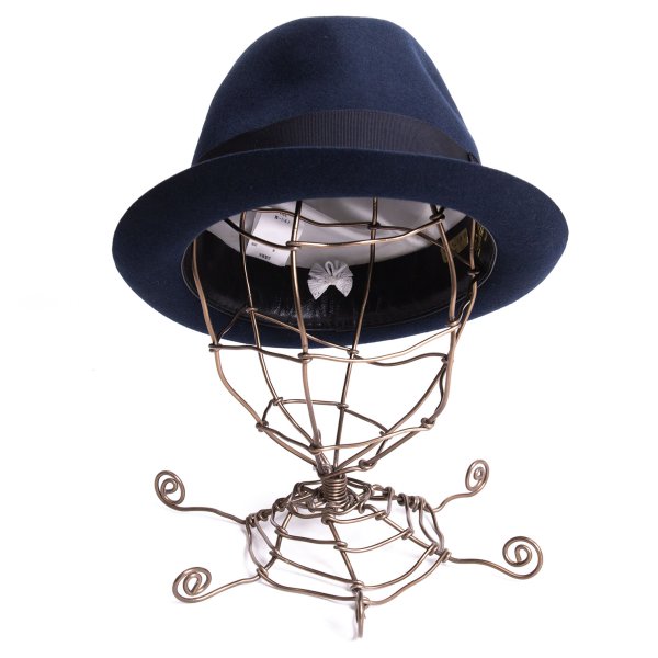 Borsalino Wool Felt Fedora Hat Navy Size 60