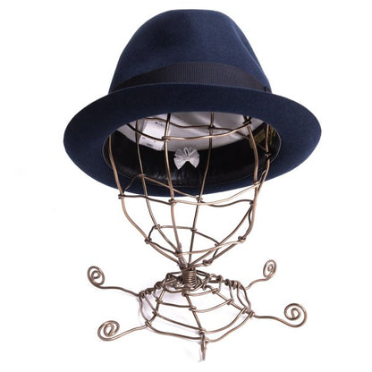 Borsalino Wool Felt Fedora Hat Navy Size 60